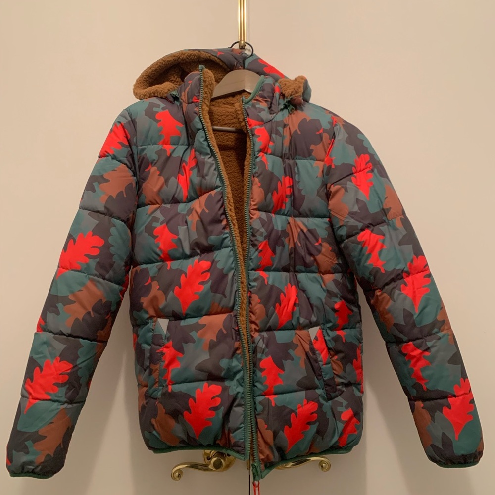 NWOT! Mini Boden camo leaf reversible jacket coat kid - Picture 3 of 8